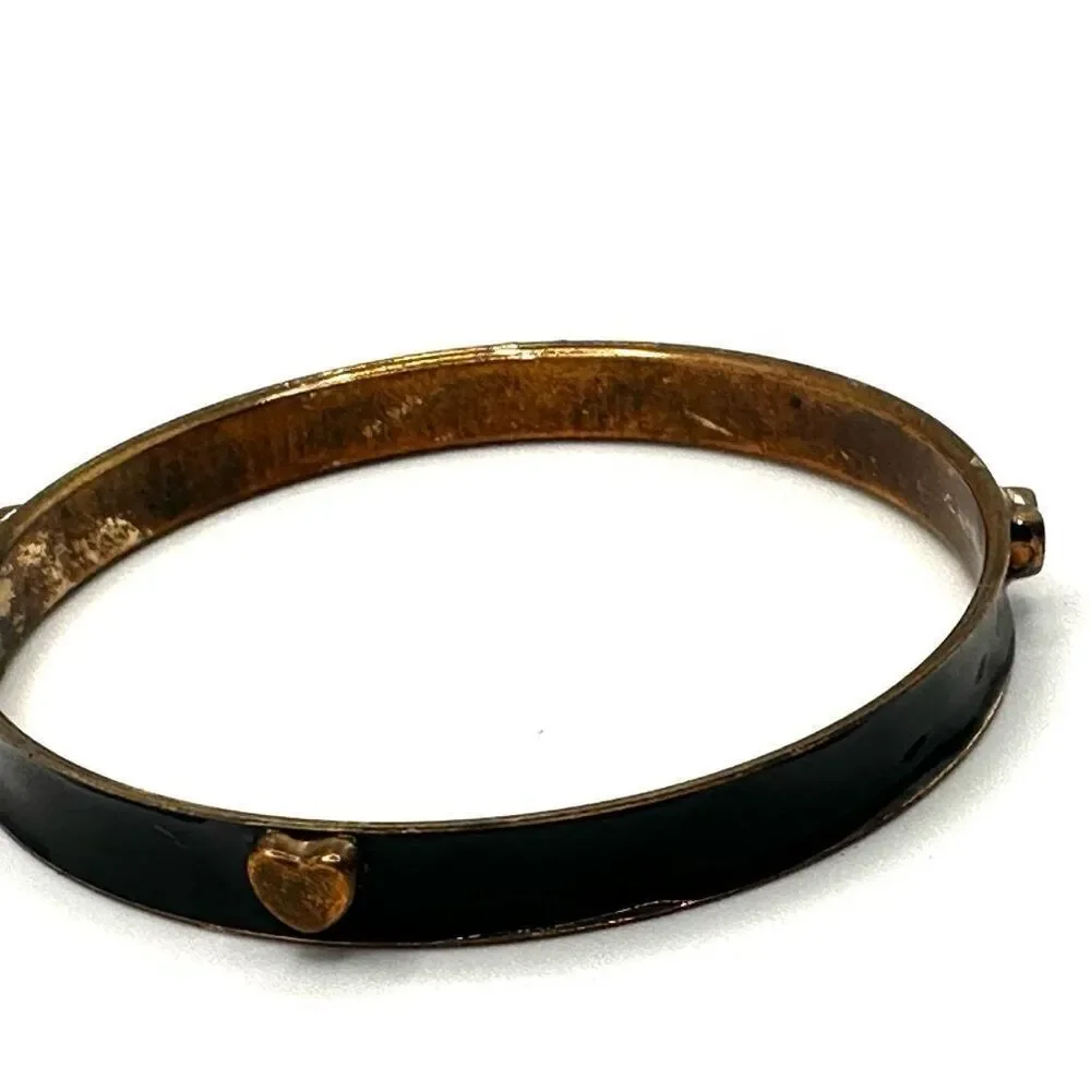 Black heart bangle bracelet